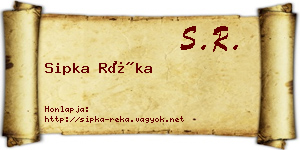 Sipka Réka névjegykártya